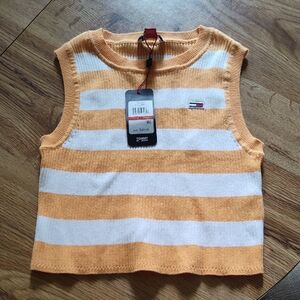 Tommy Jeans Oahu Knitted Cropped Vest, Size XS